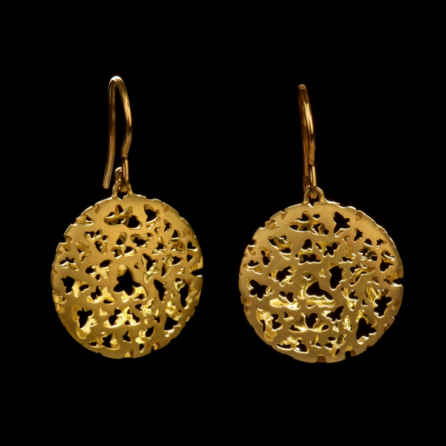 Ausgefallener Ohrschmuck in 750/-Gelbgold- handgefertigt aus dem Galeriehaus Grosche in Castrop-Rauxel, Nähe Gelsenkirchen.