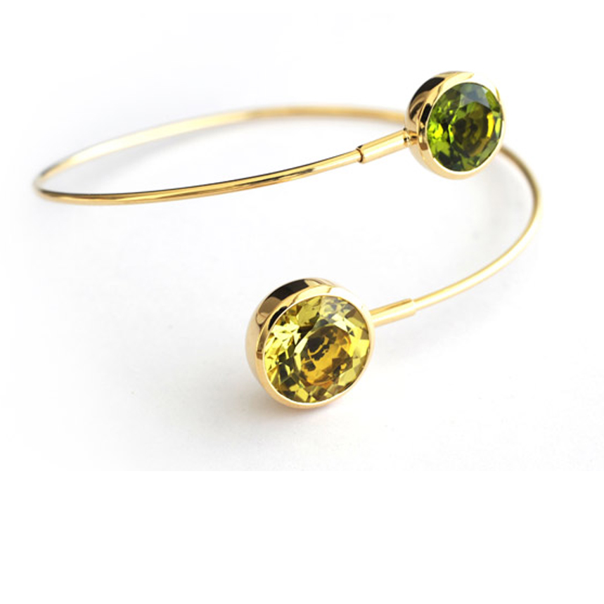 750/-Gelbgold Citrin Peridot