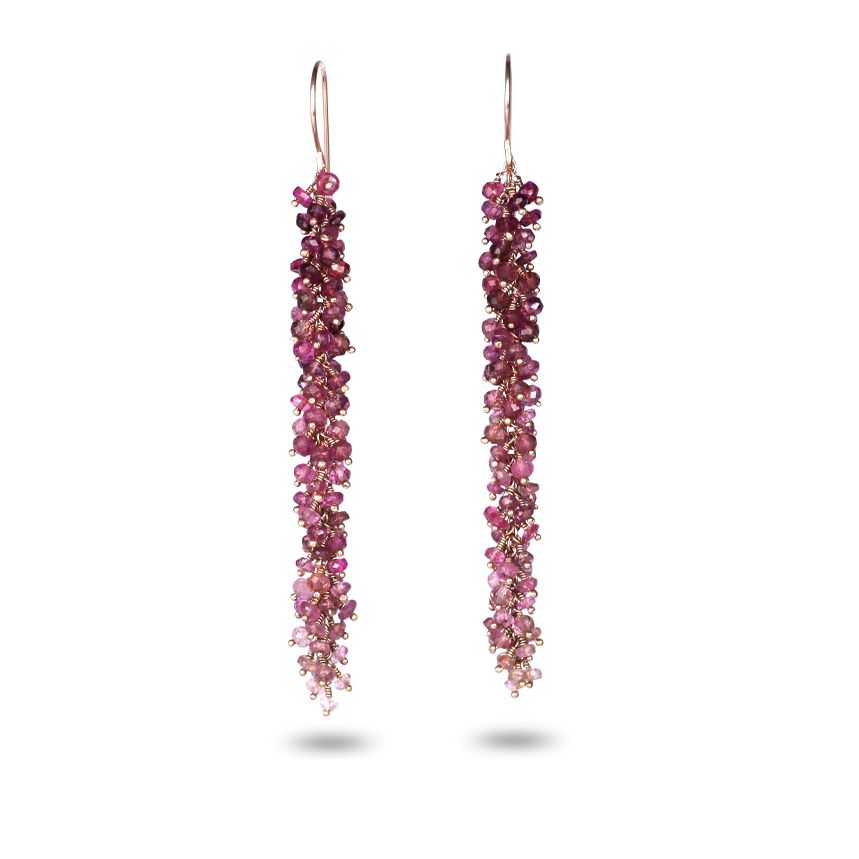 Pink Tourmaline Ombré Earrings