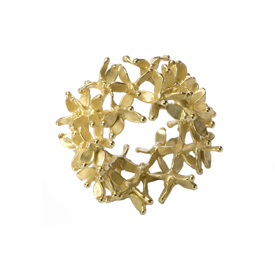 Design-Ring „Stachelspitze“ von Zwetelina Alexieva – Schmuckkunst aus 750/-Gelbgold aus dem Galeriehaus Grosche, Castrop-Rauxel bei Dorsten im Kreis Recklinghausen